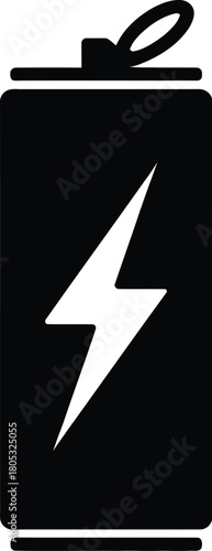 Energy drink can vector illustration icon symbol caffeine beverage refreshment power boost design graphic