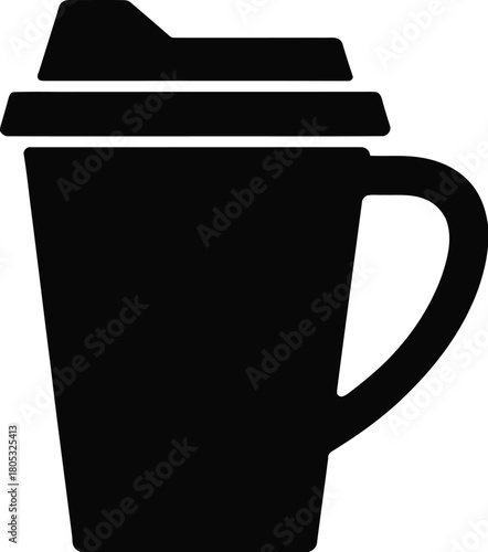 Vector coffee cup icon illustration graphic design element for cafe shop and restaurant logo design