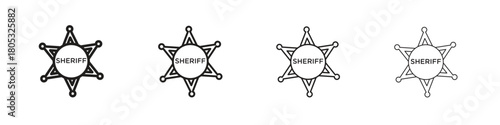 Badge Sheriff icons vector logo illustration simple design. Web UI design.