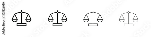 Balance scale icons vector logo illustration simple design. Web UI design.