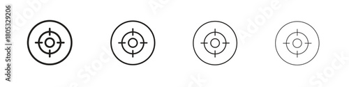 Bullseye pointer icons vector logo illustration simple design. Web UI design.
