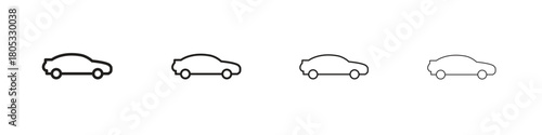 Car side view icons vector logo illustration simple design. Web UI design.