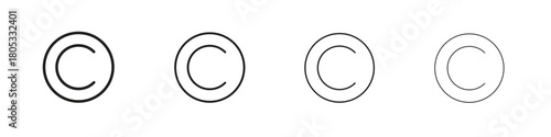 Copyright icons vector logo illustration simple design. Web UI design.