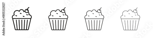 Cupcake icons vector logo illustration simple design. Web UI design.