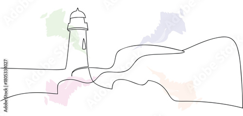 Lighthouse with abstract colors