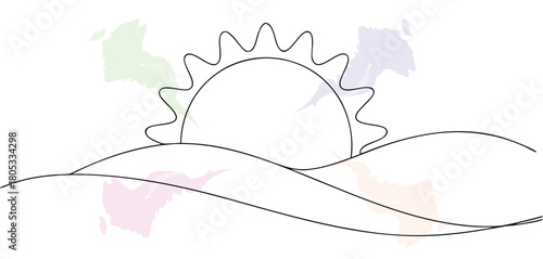 Simple Sun Rise Over Hills