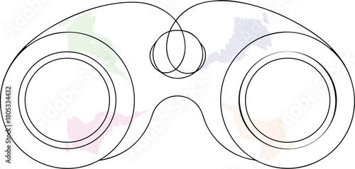 Simple Binoculars Outline Drawing