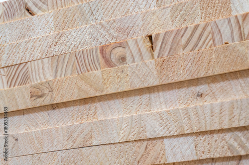 Cross-section of wooden boards, end grain texture of wood
