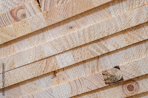 Cross-section of wooden boards, end grain texture of wood