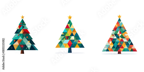 colorful christmas tree vector