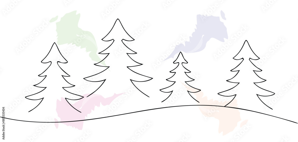 Obraz premium Simple abstract tree outline