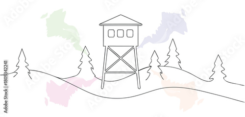 Observation tower in nature