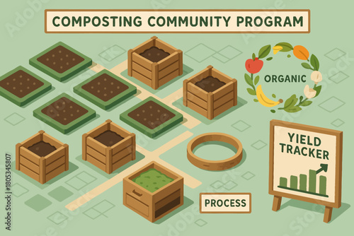 Organic composting community program: sustainable garden process and yield tracking