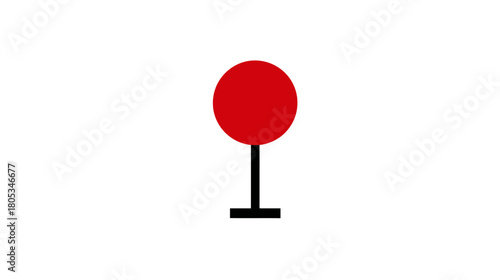 Simple red map pin icon on white background, a minimalist location marker symbol for navigation, travel, and digital maps.