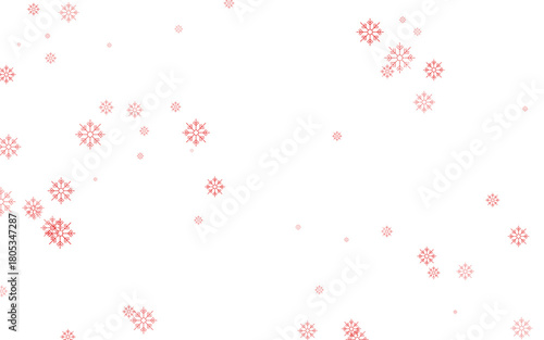 Elegant red snowflakes gracefully scattered on an isolated on transparent background, evoking a sense of winters beauty and festive cheer for seasonal designs