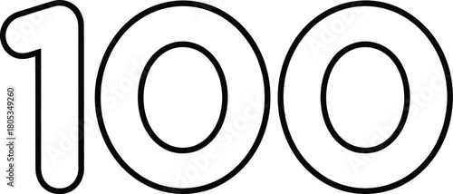 One hundred celebration number holographic gradient design graphic vector illustration art design