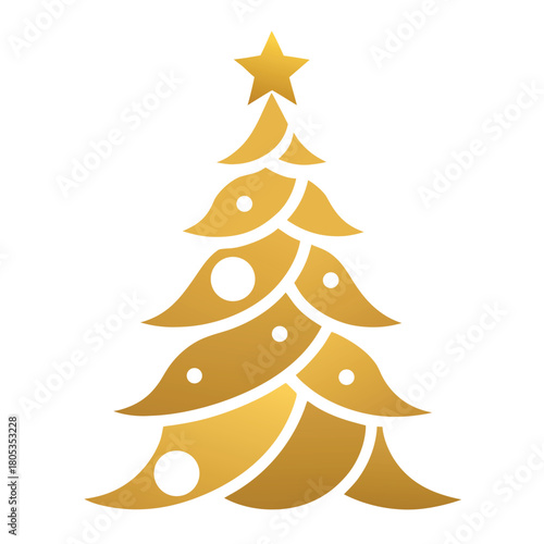 elegant Christmas tree with smooth ornaments