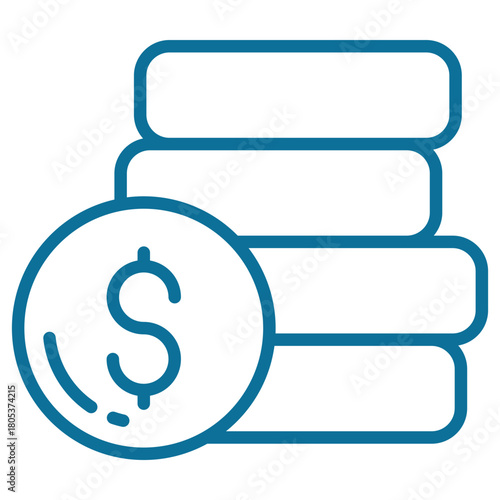 Dollar Coin Icon Element For Design