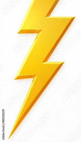 Free Download Bright yellow stylized lightning bolt icon on clean white background. Electric symbol represents power, energy, speed. Dynamic graphic for abstract concepts like ideas sudden inspiration. Great for - GFXLoad