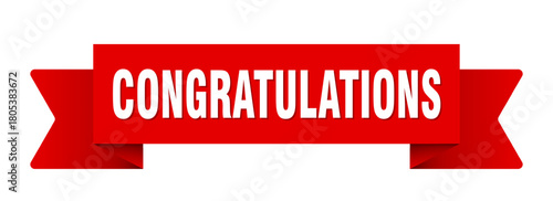 congratulations ribbon isolated on transparent background. congratulations ribbon