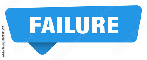 failure sticker. failure blue sign isolated on transpatent background