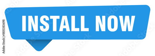 install now sticker. install now blue sign isolated on transpatent background