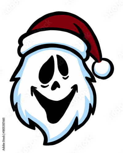 Sonriente face de Papá Noel.