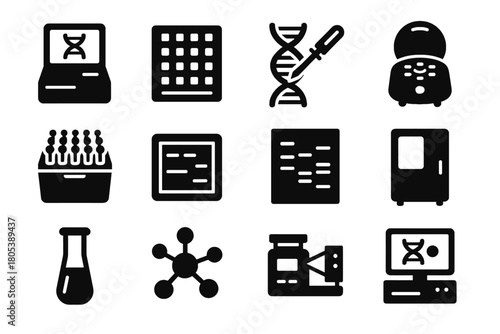 Tube icons editing incubator icon chip dna biotech culture vector tools electrophoresis