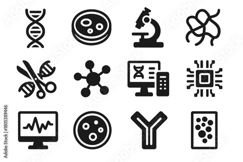 Icon scissors structure dish vector grid biomedical data culture editing lab cell