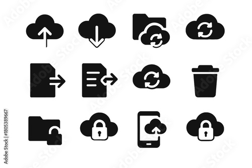 Services shared vector web icon upload icons cloud transfer folder file arrow