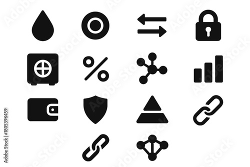 Secure link divider chart grid icon vector nodes percentage shield wallet liquidity