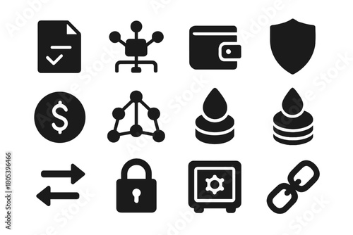 Contract vector defi link icon token vault shield protocol smart decentralized lock