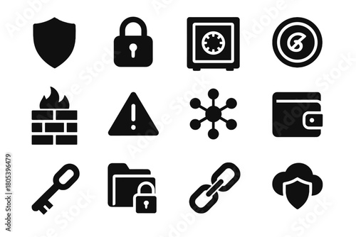 Lock vector icon cloud vault security folder key protection defi icons network