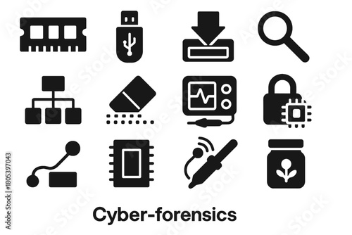 Memory pointer analyzer container cyber vector agritech icon icons data map capture