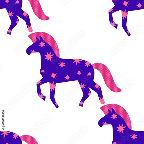 Christmas animals seamless horse pattern for wrapping paper and fabrics and party and kids print