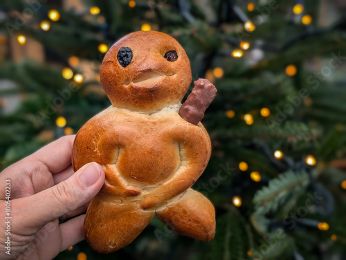 Grittibanz Stutenkerl pretzel, a traditional Swiss Christmas baked treat