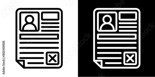 Rejected  Icon Set White Style Collection