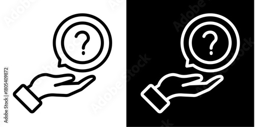 Question  Icon Set White Style Collection