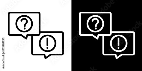 Interview  Icon Set White Style Collection