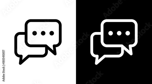Chat Bubble With Icon Set Design