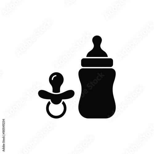 Baby bottle and pacifier silhouette