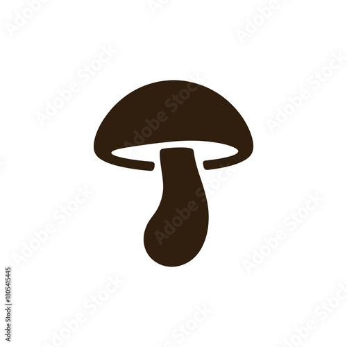 Simple brown mushroom silhouette