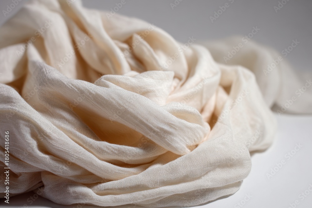 Fototapeta premium Flowing Fabric Silhouette in High-Fashion Lighting