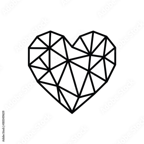 Geometric heart outline silhouette