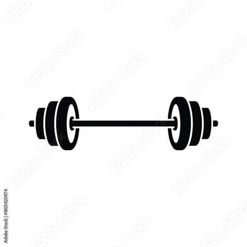 Barbell weightlifting equipment silhouette