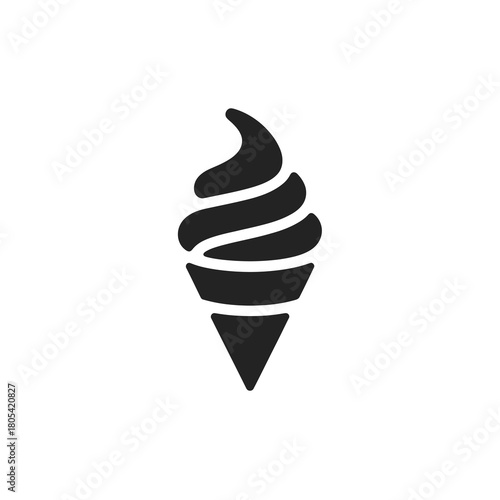 Black silhouette of a swirled soft serve ice cream cone