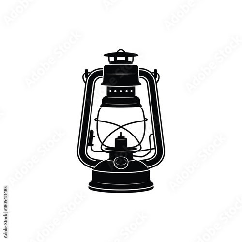 Vintage oil lantern silhouette