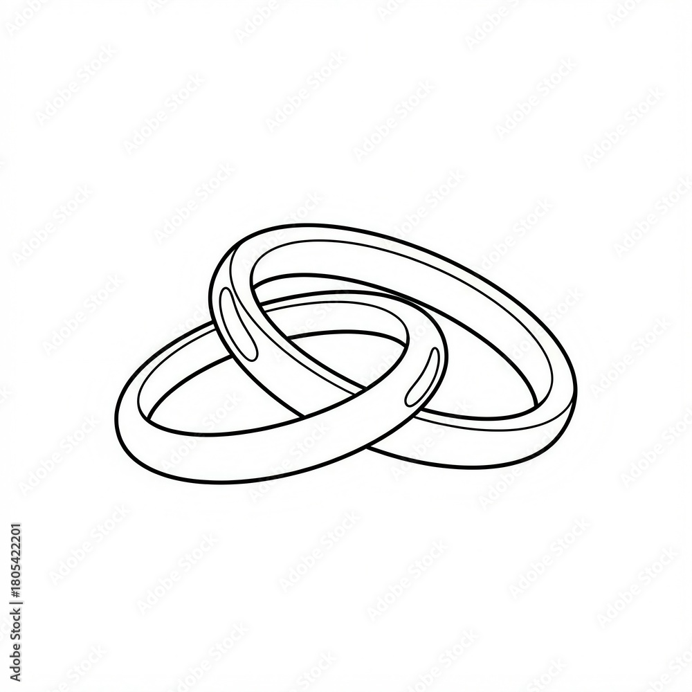 Fototapeta premium wedding rings sketch 