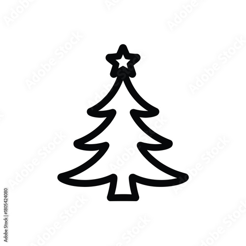Christmas tree silhouette with star topper
