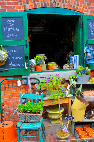 Photography Herb organic market in The Historic Distillery District and St Lawrence shopping Market on Market Street Toronto Ontario Canada